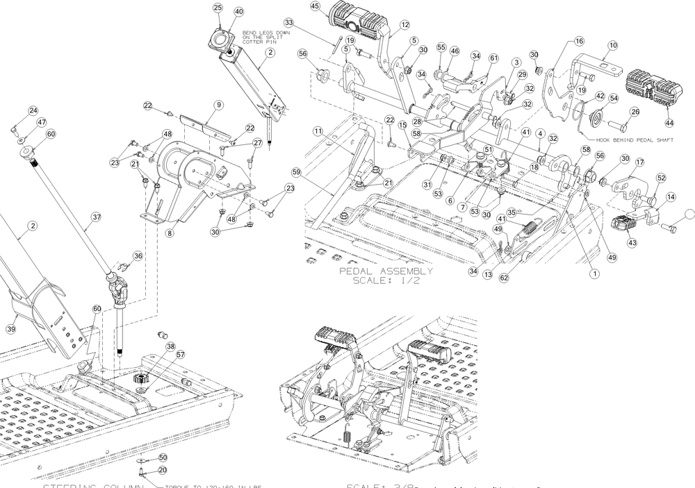 Pedals Diagram and Parts List for RZT-S54KH (17ARCBDA056)(2016) Cub Cadet Lawn Tractor